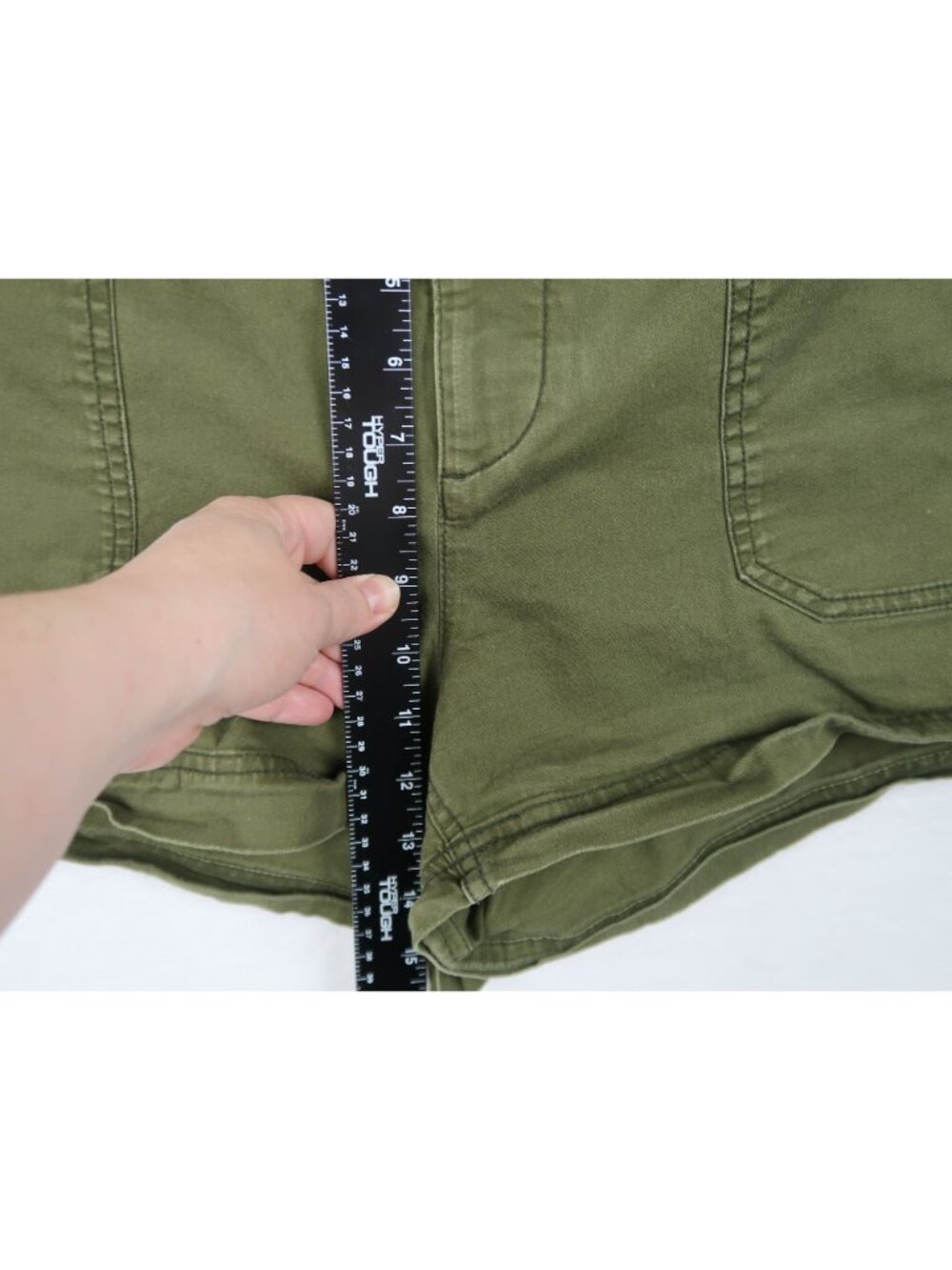 ✨3/$30 Old Navy L High-Rise Olive Green Chino Shorts Cotton - Picture 3 of 6